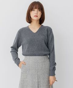 【WEB限定】カシミヤブレンドバルキー Vネック ニット