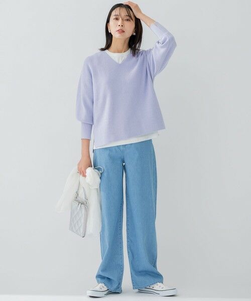 WEB限定/洗える】23区DENIM ライトダンガリー ワイドパンツ / 23