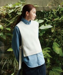 23区 / ニジュウサンク ベスト | 【洗える】コットンストレッチリリヤーン  ニットベスト