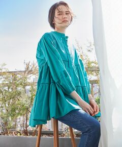 23区 / ニジュウサンク シャツ・ブラウス | 【SLOW/洗える】コットンローン ティアードチュニック ブラウス