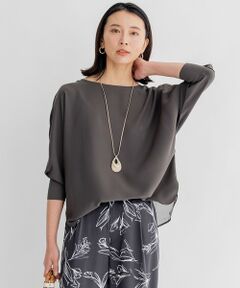 23区 / ニジュウサンク カットソー | 【洗える/好評につき新色追加】ストレッチジョーゼットリブコンビ バックデザイン カットソー