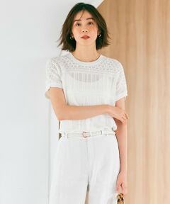 23区 / ニジュウサンク ニット・セーター | 【洗える】リネンコットンドライ 透かし編み ニット