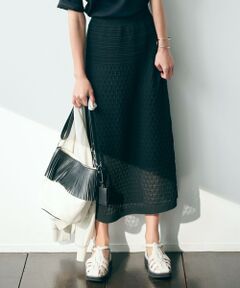 23区 / ニジュウサンク ミニ・ひざ丈スカート | 【洗える】リネンコットンドライ ニットフレア スカート