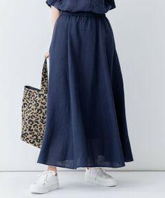 【洗える】LIBECO フレア ロングスカート