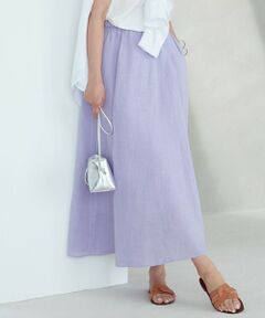 23区 / ニジュウサンク ミニ・ひざ丈スカート | 【洗える】LIBECO フレア ロングスカート