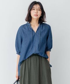 23区 / ニジュウサンク シャツ・ブラウス | 【洗える】ライトダンガリー サマー スキッパーブラウス