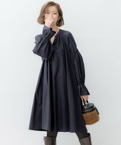 【SLOW/一部店舗限定】ウォッシュドコットンストレッチ ワンピース