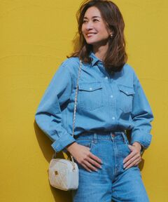 【洗える】23区DENIM ライトダンガリー シャツ