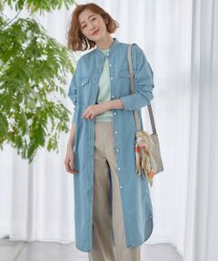 【Oggi4月号掲載/洗える】23区DENIM ライトダンガリー シャツワンピース