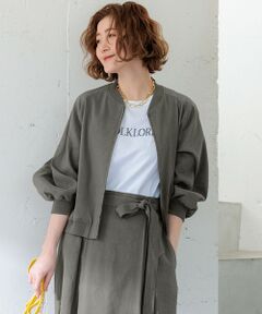 【CLASSY.6月号掲載/洗える】リネンレーヨンストレッチ ブルゾン