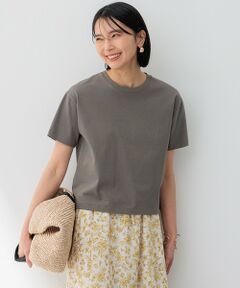 【洗える】スビンギザ クロップド Tシャツ