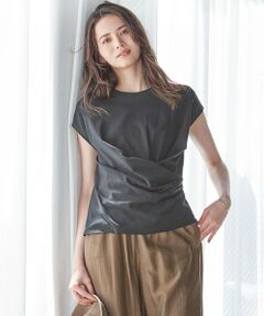 【SLOW/一部店舗限定】MVSコットン カシュクールデザイン Tシャツ