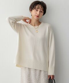 【洗える】カシミヤブレンド クルーネック ニット