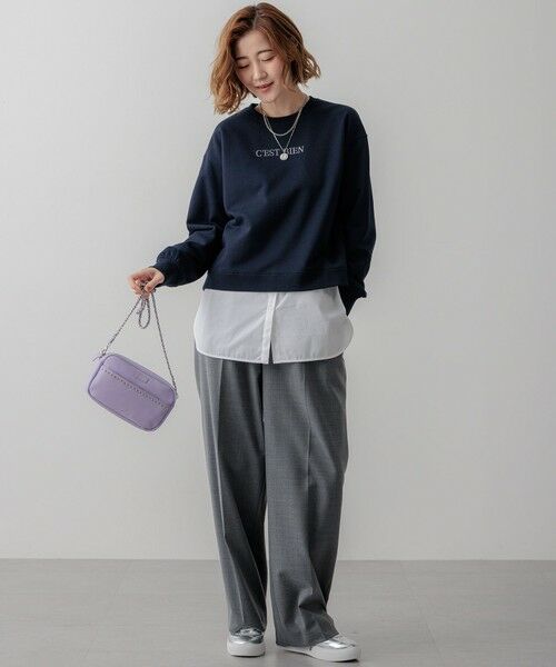23区 / ニジュウサンク カットソー | 【一部店舗限定/洗える】クリアコットンテリー セットアップ ロゴ スウェット | 詳細18