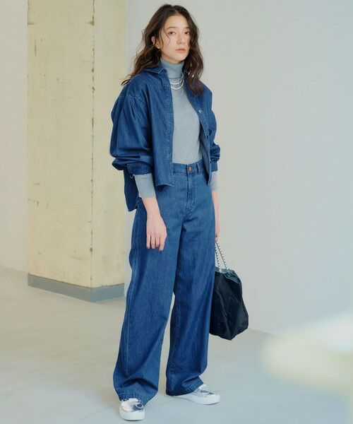 23区 / ニジュウサンク シャツ・ブラウス | 【Oggi3月号掲載/洗える】ライトダンガリー クロップド ボリュームスリーブ シャツ | 詳細11