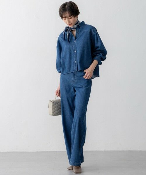 23区 / ニジュウサンク シャツ・ブラウス | 【Oggi3月号掲載/洗える】ライトダンガリー クロップド ボリュームスリーブ シャツ | 詳細14