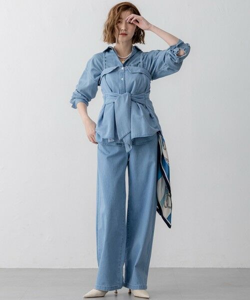 23区 / ニジュウサンク シャツ・ブラウス | 【洗える】ライトダンガリー ビスチェ | 詳細7