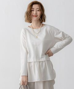 23区 / ニジュウサンク カットソー | 【洗える】シアータフタ コンビ カットソー