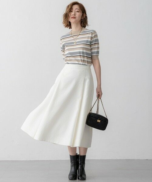 23区 / ニジュウサンク ニット・セーター | 【VERY3月号掲載/洗える】プレミアムビオコットン 半袖 マルチボーダー ニット | 詳細2