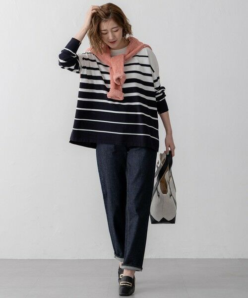 23区 / ニジュウサンク ニット・セーター | 【洗える】プレミアムビオコットン ボーダー ワイド ニット | 詳細13