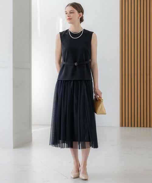 23区 / ニジュウサンク ドレス | 【APPLAUDIR】クリアジョーゼット ドットチュールコンビ ドレス | 詳細1