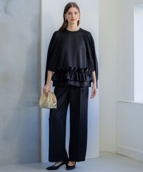 23区 / ニジュウサンク その他パンツ | 【APPLAUDIR】クリアダブルサテン ワイドシルエットパンツ | 詳細1