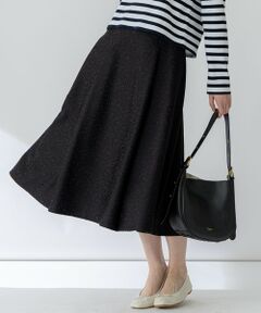 23区 / ニジュウサンク ミニ・ひざ丈スカート | 【洗える】ジオメトリックジャカード タックフレア スカート