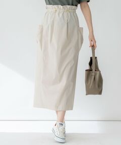 23区 / ニジュウサンク ミニ・ひざ丈スカート | 【撥水加工/洗える】ブライトタフタ ドロスト スカート