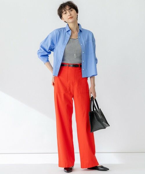 セール】 【洗える】CANCLINI クロップド テントライン シャツ