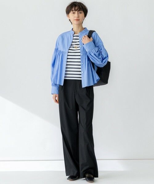 23区 - 23区 CANCLINI ギャザー シャツ　ブラウス　¥18,150 洗える】CANCLINI ギャザー フレア ブラウス / 23区 L