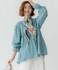 23区 / ニジュウサンク シャツ・ブラウス | 【洗える】シアーコットンシルク シャーリング デザイン ブラウス