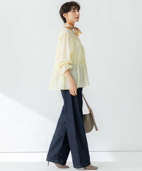 23区 / ニジュウサンク シャツ・ブラウス | 【洗える】シアーコットンシルク シャーリング デザイン ブラウス | 詳細10