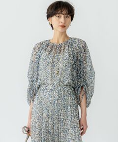 23区 / ニジュウサンク シャツ・ブラウス | 【洗える】シアーヘリンボーンプリント ブラウス