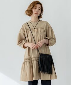 23区 / ニジュウサンク ロング・マキシ丈ワンピース | 【洗える】コンパクトライトクロス ピンタック チュニックワンピース