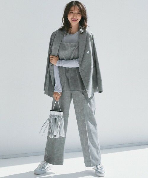 23区 / ニジュウサンク その他パンツ | 【セットアップ対応/洗える】スラブツイードストレッチ ワイド パンツ | 詳細1