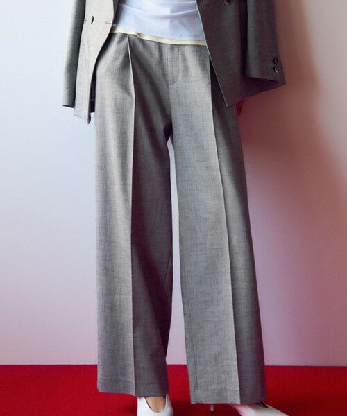 23区/ニジュウサンク 【セットアップ対応/洗える】スラブツイードストレッチ ワイド パンツ グレー系 38 23区/ニジュウサンク 【セットアップ対応/洗える】スラブツイードストレッチ ワイド パンツ グレー系 38