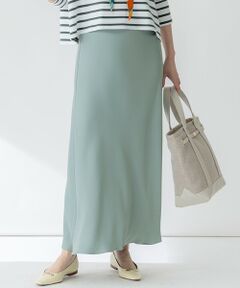 23区 / ニジュウサンク ミニ・ひざ丈スカート | 【吸水速乾/防シワ】ジョーゼットサテン ナロー スカート