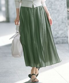23区 / ニジュウサンク ロング・マキシ丈スカート | 【洗える】シアーコンビ プリーツ スカート