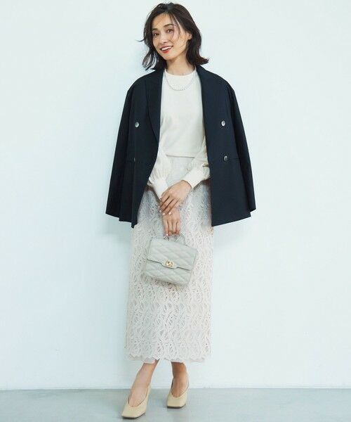 23区 / ニジュウサンク ミニ・ひざ丈スカート | 【洗える】ジオメトリックレース Iライン スカート | 詳細21