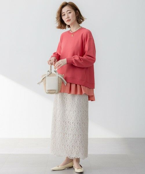 23区 / ニジュウサンク ミニ・ひざ丈スカート | 【洗える】ジオメトリックレース Iライン スカート | 詳細24