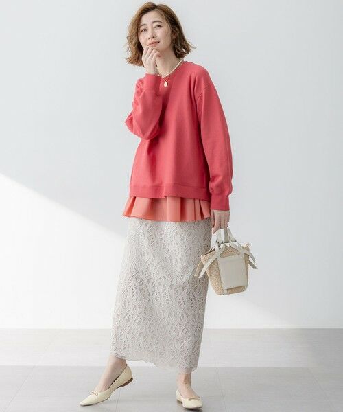 23区 / ニジュウサンク ミニ・ひざ丈スカート | 【洗える】ジオメトリックレース Iライン スカート | 詳細25