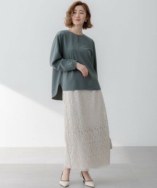 23区 / ニジュウサンク ミニ・ひざ丈スカート | 【洗える】ジオメトリックレース Iライン スカート | 詳細26