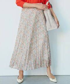 23区 / ニジュウサンク ロング・マキシ丈スカート | 【洗える】シアーヘリンボーンプリント プリーツ スカート