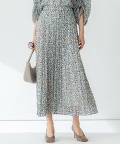 23区 / ニジュウサンク ロング・マキシ丈スカート | 【洗える】シアーヘリンボーンプリント プリーツ スカート