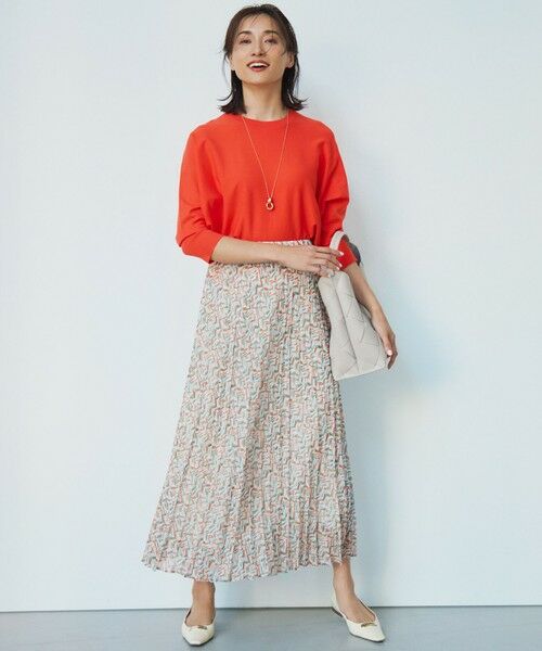 23区 / ニジュウサンク ロング・マキシ丈スカート | 【洗える】シアーヘリンボーンプリント プリーツ スカート | 詳細1