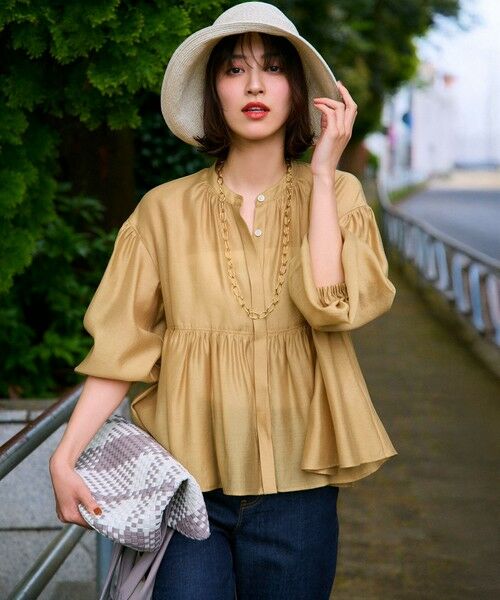 23区/ニジュウサンク 【杏さん着用/一部先行予約/WEB&一部店舗限定カラーあり】ソフトオーガンジー ボリューム ブラウス イエロー系 38 23区/ニジュウサンク 【杏さん着用/一部先行予約/WEB&一部店舗限定カラーあり】ソフトオーガンジー ボリューム ブラウス イエロー系 38