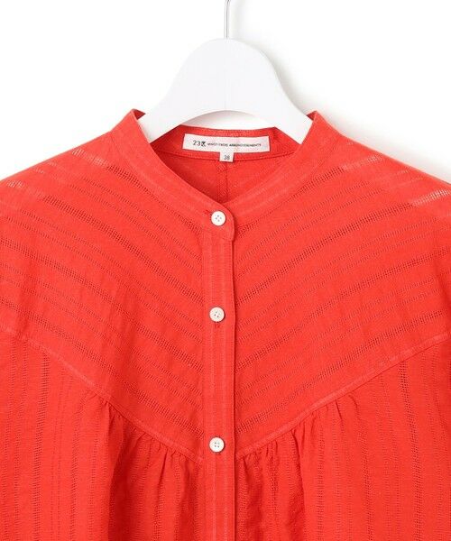 23区 / ニジュウサンク シャツ・ブラウス | 【洗える】カラミ ストライプ  切り替え ブラウス | 詳細9