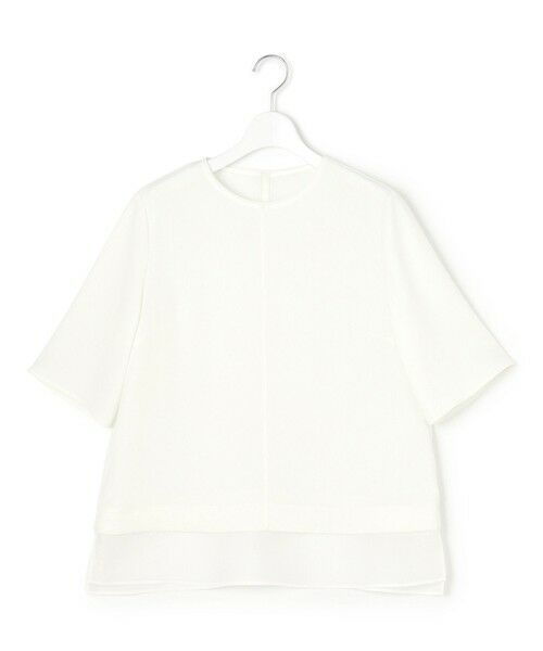 今期【吸水速乾/UV/接触冷感】ストレッチジョーゼット シアーコンビ カットソー 吸水速乾/UVカット/接触冷感】ストレッチジョーゼット シアー