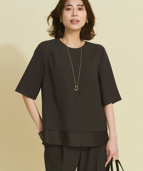 23区 / ニジュウサンク カットソー | 【新色追加/Oggi掲載】ストレッチジョーゼット シアーコンビ カットソー | 詳細29