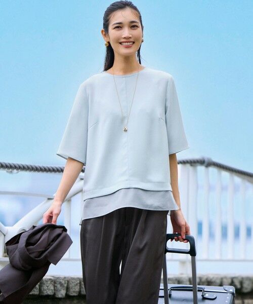 23区 / ニジュウサンク カットソー | 【吸水速乾/UVカット/接触冷感】ストレッチジョーゼット シアーコンビ カットソー | 詳細25